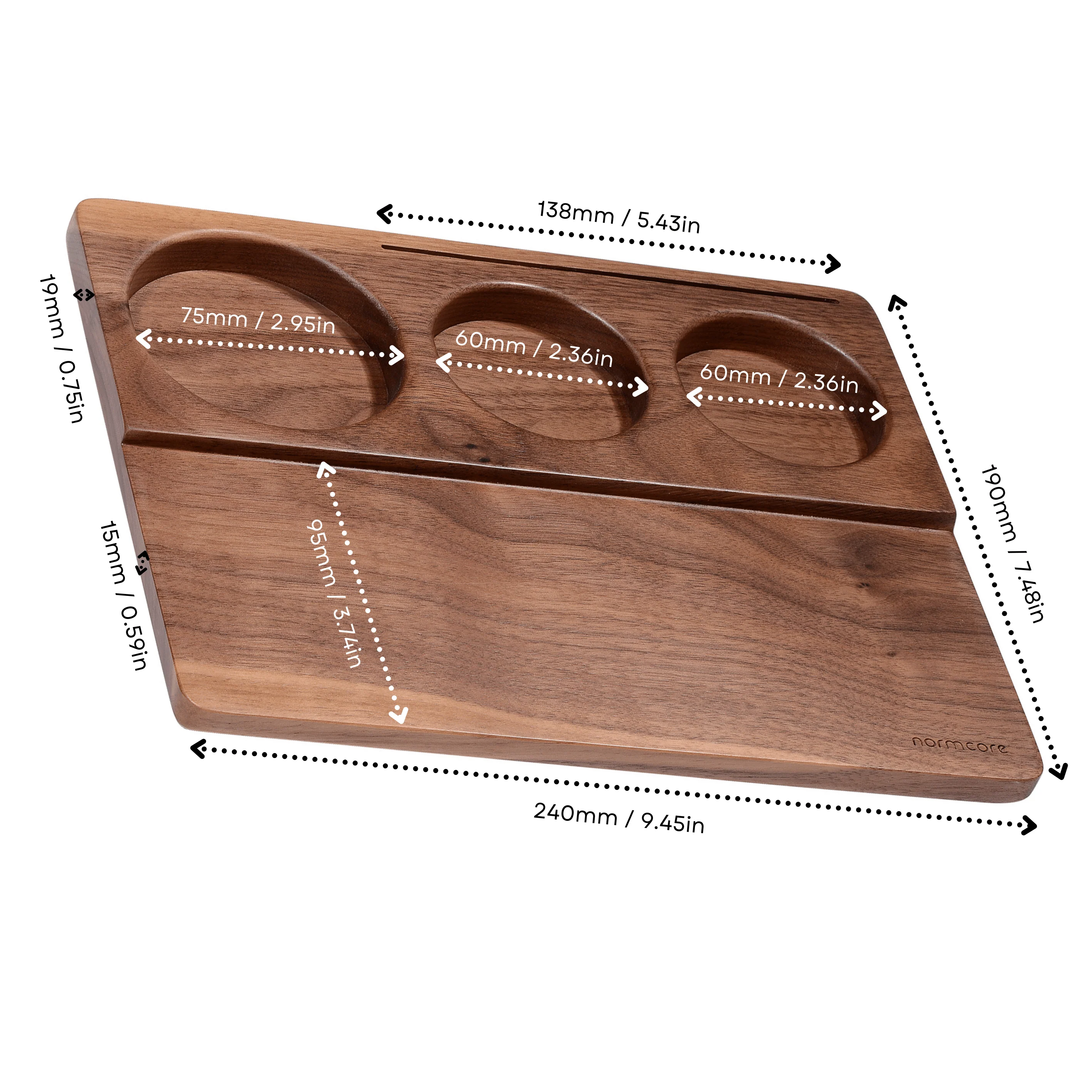 Normcore Wooden Espresso Tamping Station - Walnut / Oak - Image 12